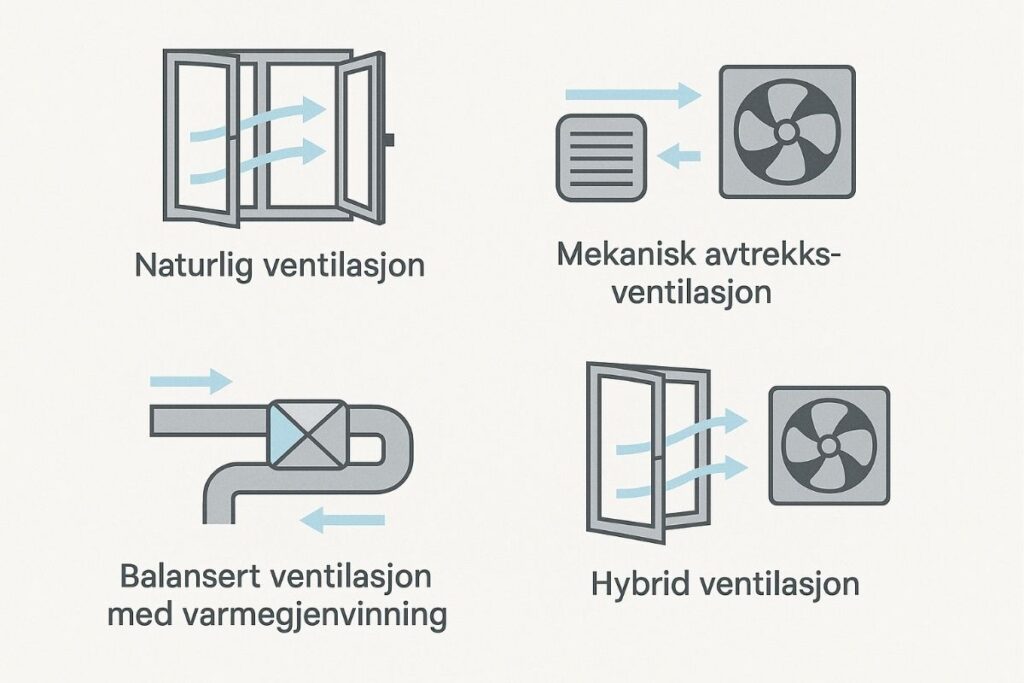 ulike ventilasjonstypene